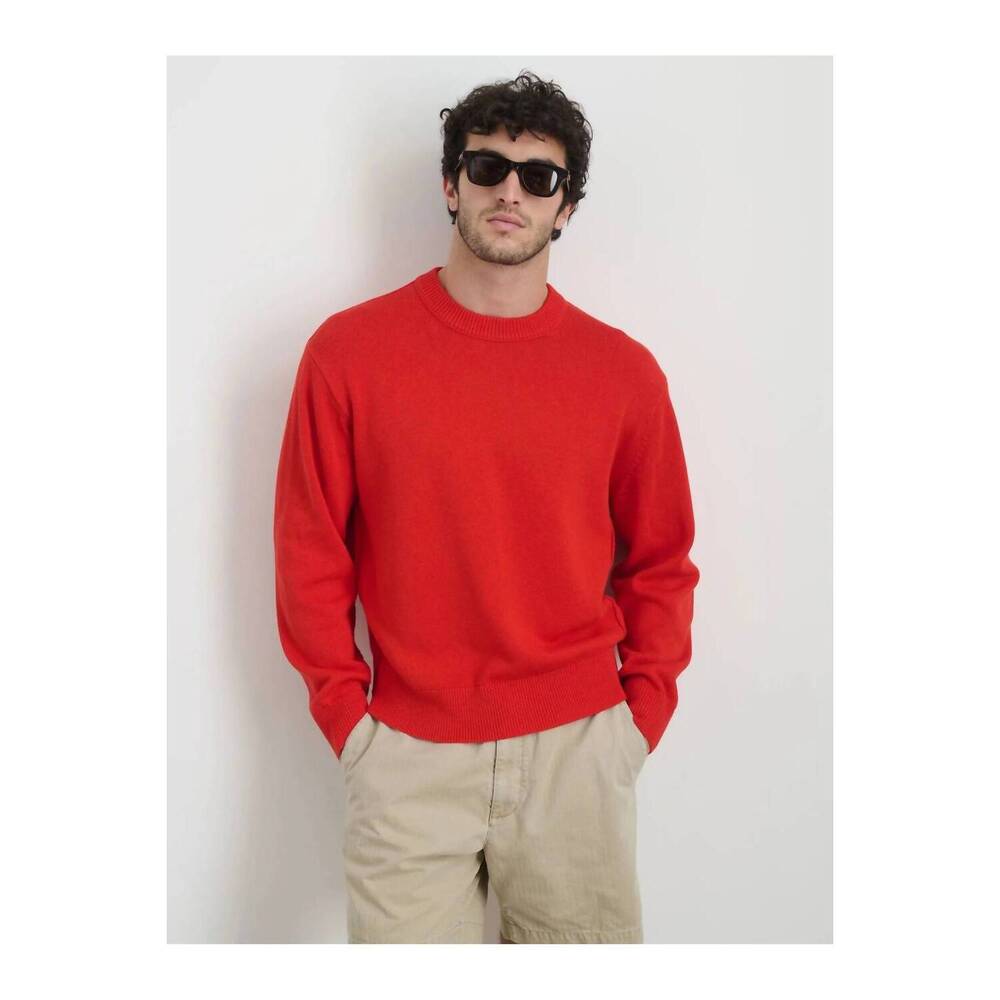 NEW ALEX MILL gabriel crewneck sweater in hot chili